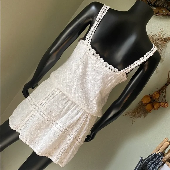 Altar'd State 100% Cotton White Eyelet Free Spirited Boho style Dress - Picture 8 of 13